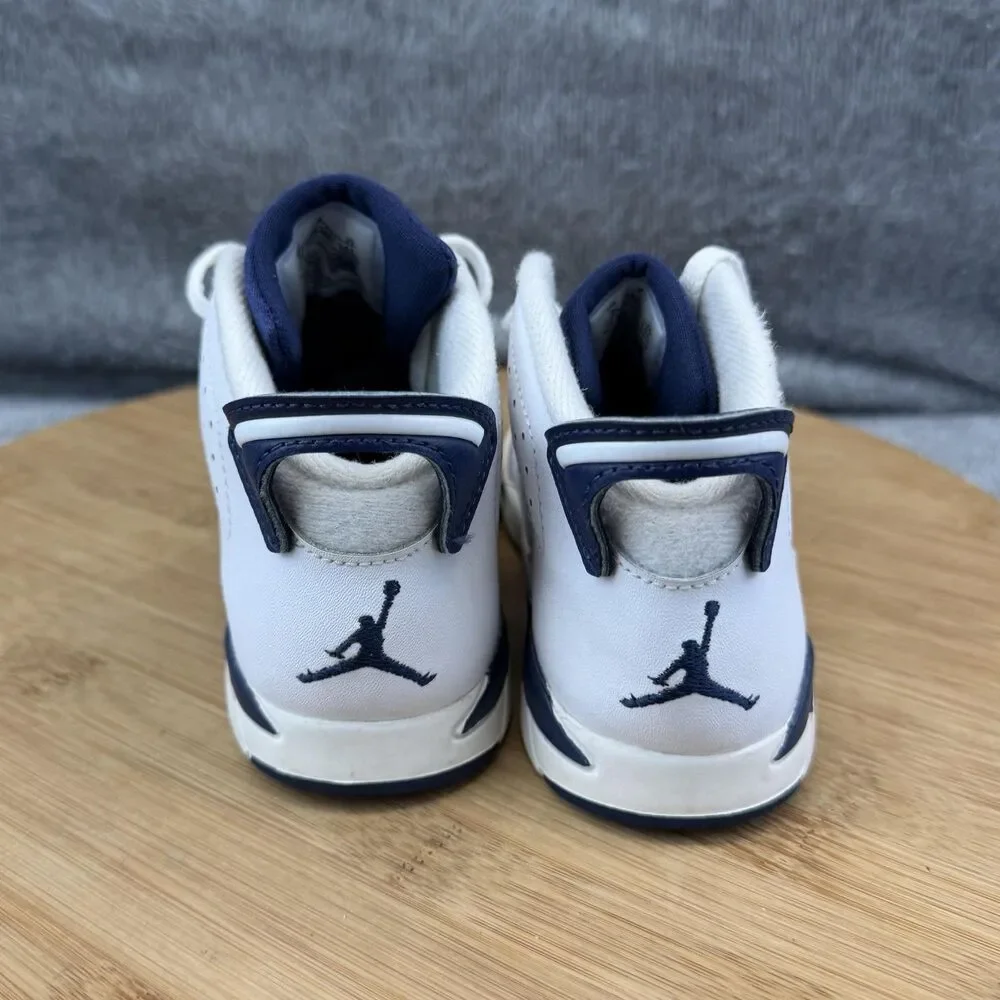 Jordan Air Jordan 6 Retro Shoes Toddler Size 9C White Navy Sneakers 384667-141